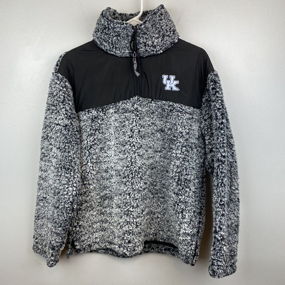 Kentucky Wildcats Pullover Jacket Womens Large Gray Black NCAA Basketball Fleece